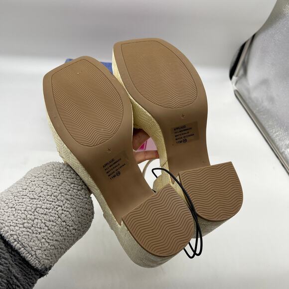 Pop Womens Applaud Heeled Sandals Natural Cream Color Size 11M - Picture 8 of 13